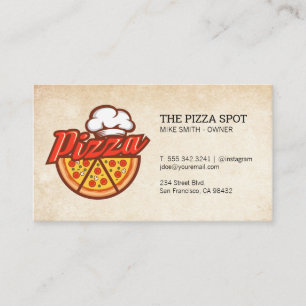 Chef Hat Pizza Slices Business Card