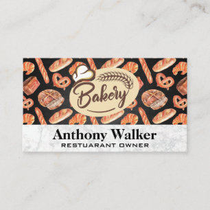 Chef Hat Pretzels and Bread Bakery Business Card