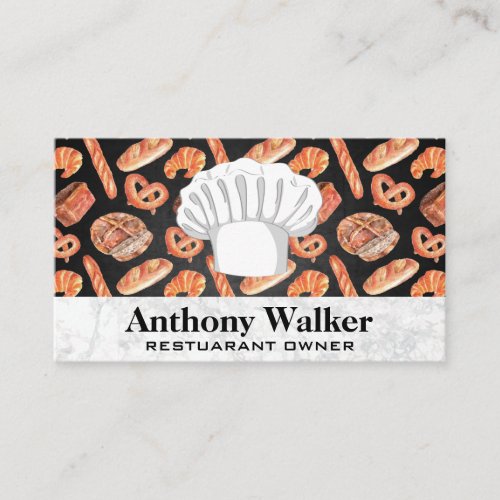 Chef Hat  Pretzels and Bread Business Card