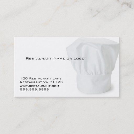 Customizable Chef Hat Restaurant Coupon Cards Business Cards