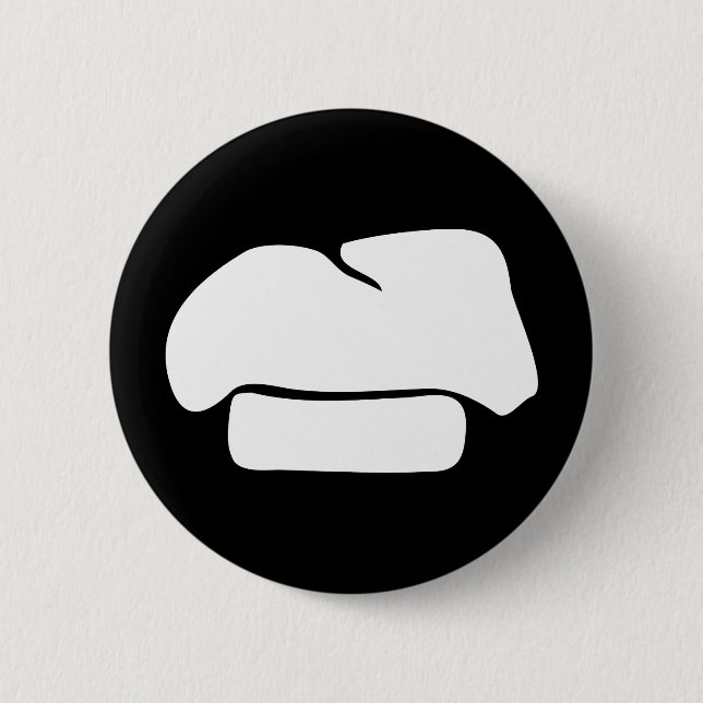 chef hat silhouette button (Front)