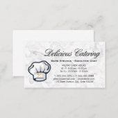 Chef Hat | Silverware | Marble Background Business Card (Front/Back)