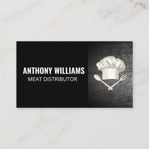 Chef Hat Spoon Fork Logo Business Card