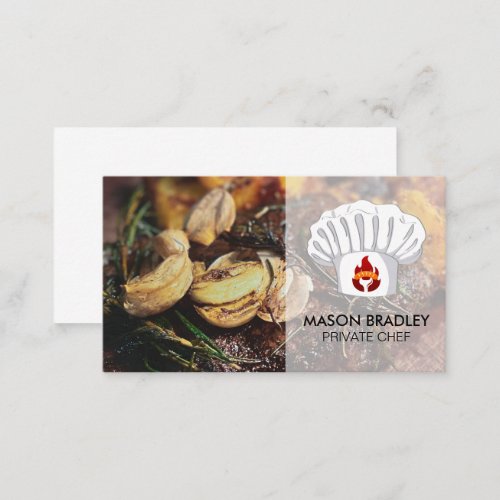 Chef Hat  Steak Mushrooms Business Card