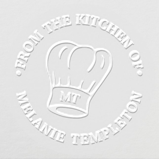 Chef Hat Toque “From the kitchen of” Name Initials Embosser (Design)