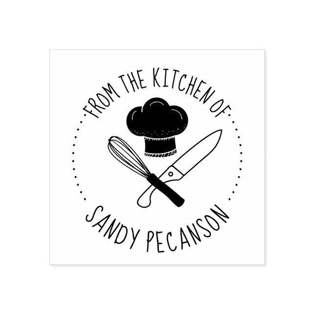 Chef hat utensils personalized from the kitchen of rubber stamp (Imprint)