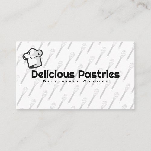 Chef Hat  Whisk Pattern Business Card