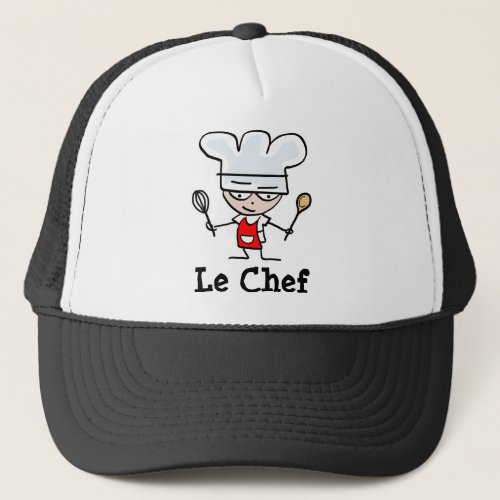 Chef hat with cartoon figure cooking and baking