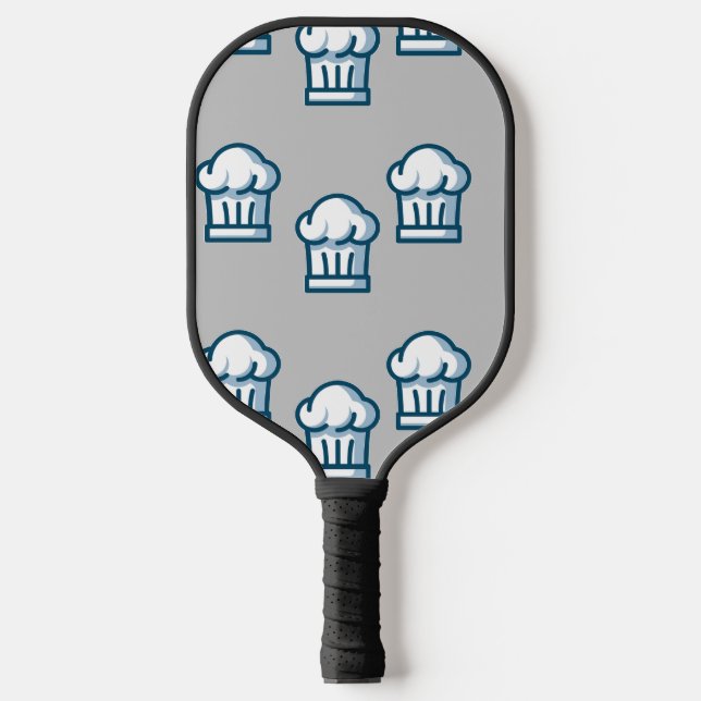 Chef hats on gray pickleball paddle (Front)