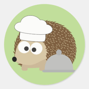Chef Hedgehog Classic Round Sticker