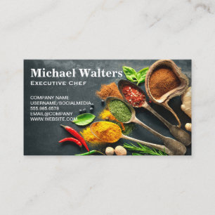 Chef Herbs and Spices Culinary Ingredients Business Card
