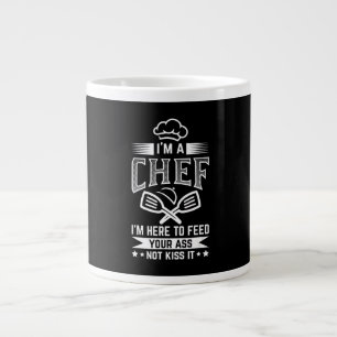 Chef Here Feed Not Kiss Cooking Lover Funny Gift Giant Coffee Mug