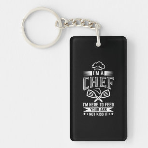 Chef Here Feed Not Kiss Cooking Lover Funny Gift Keychain