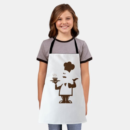 Chef holding a bowl of soup apron