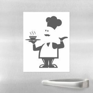 Chef holding a bowl of soup magnetic dry erase sheet