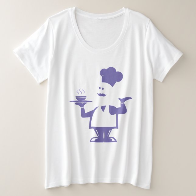 Chef holding a bowl of soup plus size T-Shirt (Design Front)