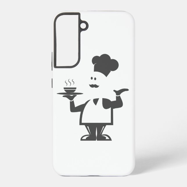 Chef holding a bowl of soup samsung galaxy case (Back)