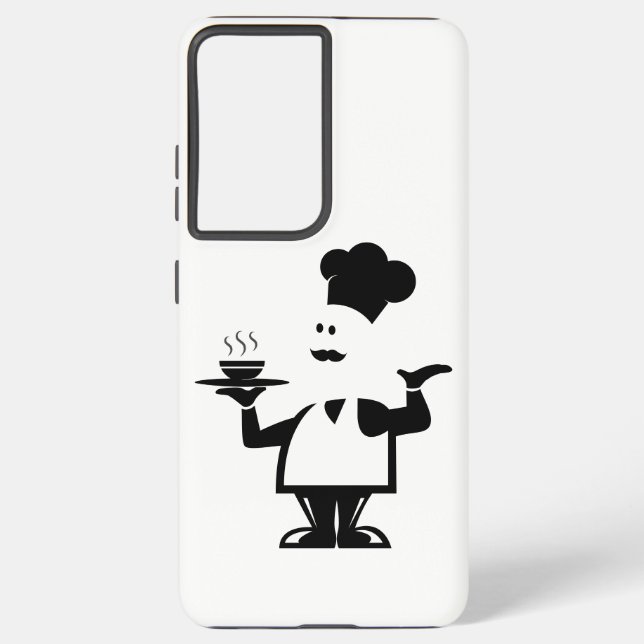 Chef holding a bowl of soup samsung galaxy case (Back)