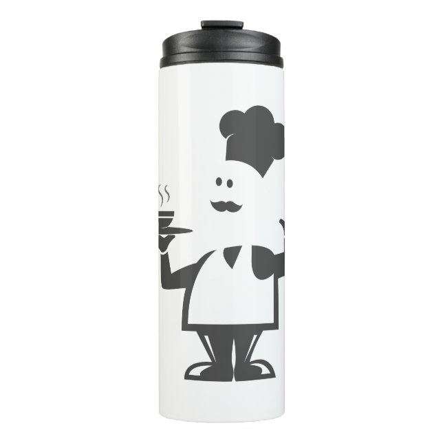 Chef holding a bowl of soup thermal tumbler (Front)