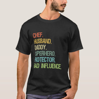 Chef Husband Daddy Superhero Protector DAD T-Shirt