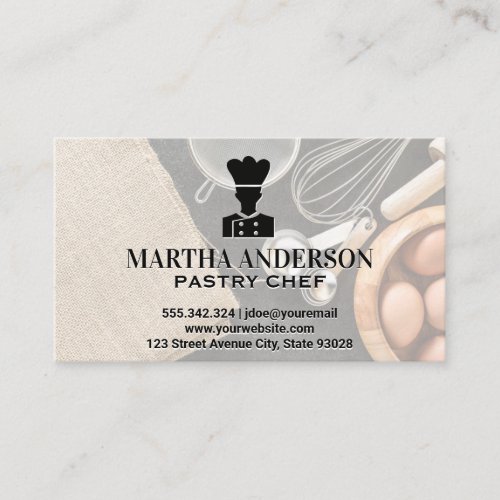 Chef Icon  Baking Ingredients and Tools Business Card