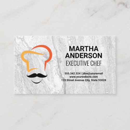 Chef Icon  Rock Texture Background Business Card
