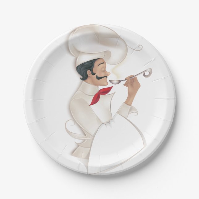 Chef illustration paper plates (Front)