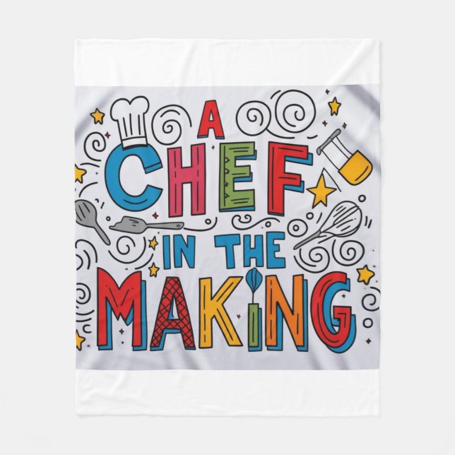 Chef in the making fleece blanket (Front)