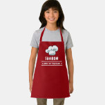 Chef In Training Chef Hat For Kids Burgundy Red Apron at Zazzle