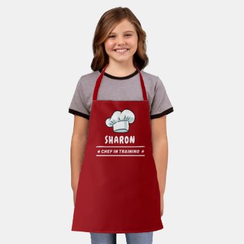 Chef In Training Chef Hat For Kids Burgundy Red Apron by UrHomeNeeds at Zazzle
