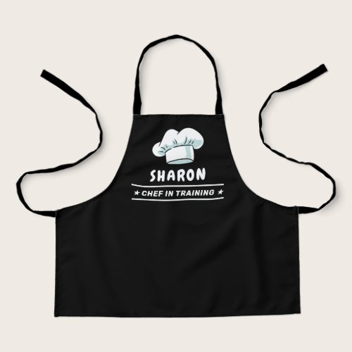 Chef in Training Chef Hat For Kids Classic Black Apron