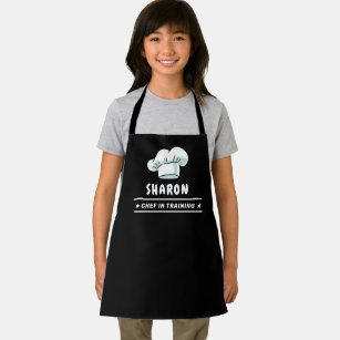 Chef in Training Chef Hat For Kids Classic Black Apron