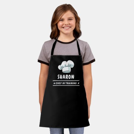 Chef In Training Chef Hat For Kids Classic Black Apron