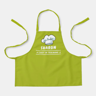 Chef in Training Chef Hat For Kids Olive Green Apron