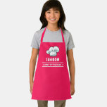 Chef In Training Chef Hat Logo For Kids Girly Pink Apron at Zazzle