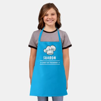 Chef In Training Chef Hat Logo For Kids Light Blue Apron by UrHomeNeeds at Zazzle
