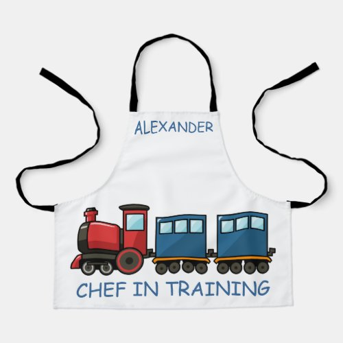 Chef in Training Red Train Personalize Kids Apron