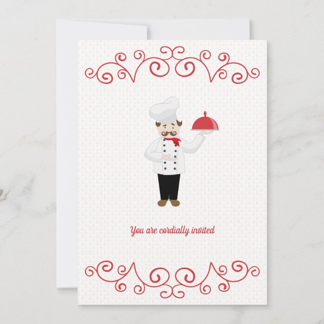 Chef Inspired Formal Dinner Invitation (Front)