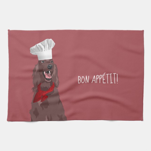 Chef Irish Red Setter Dog for Dog Lovers Kitchen Towel (Horizontal)