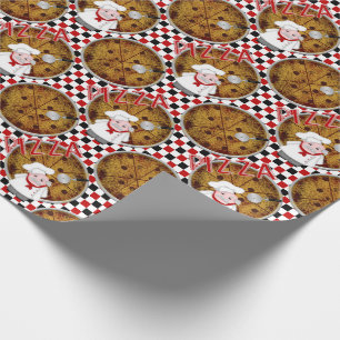 Chef Italiano Pizza, Checkered 01-Gift Wrap Wrapping Paper