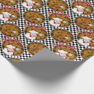 Chef Italiano Pizza, Checkered 03-Gift Wrap Wrapping Paper