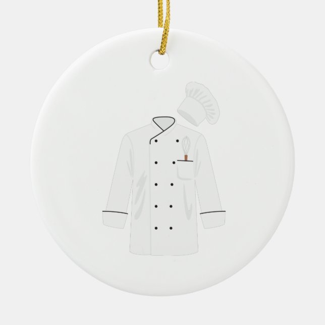 Chef Jacket Ceramic Ornament (Front)