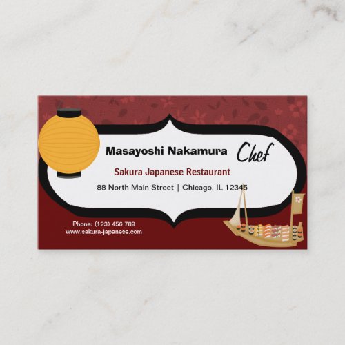 Chef Japanese Restaurant Business Card Templates