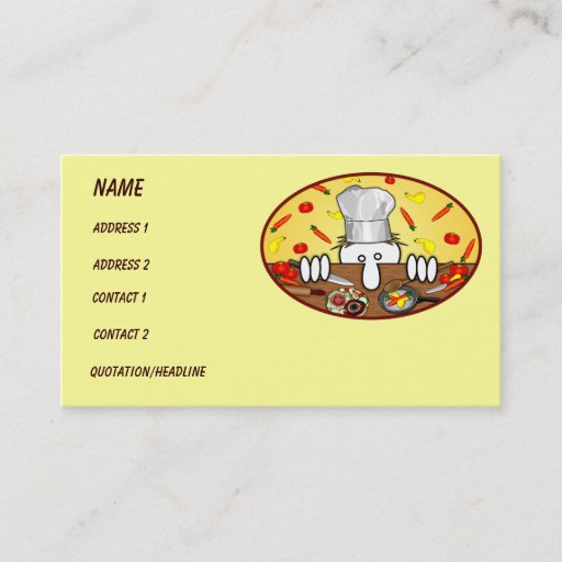 Customizable Chef Kilroy Business Card