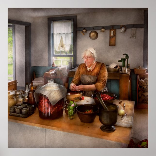 Chef - Kitchen - Cleaning cherries Poster (Front)