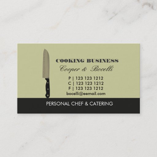 Customizable Chef  Knife Business Cards