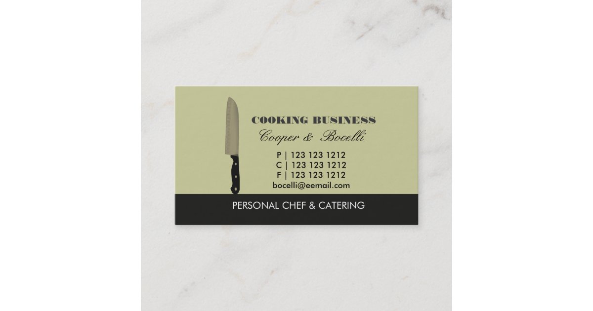 Chef Knife Catering Sharp Cooking Knife Business Card Zazzle
