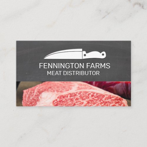 Chef Knife  Chalkboard  Steak Meat Business Card