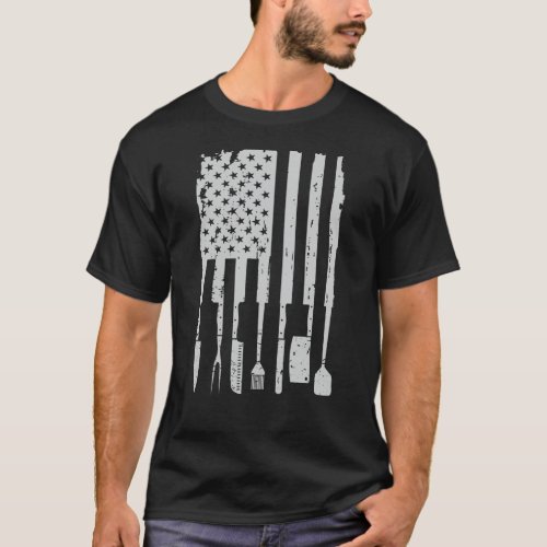 Chef Knife Cook Culinary Knives American Flag Gift T_Shirt