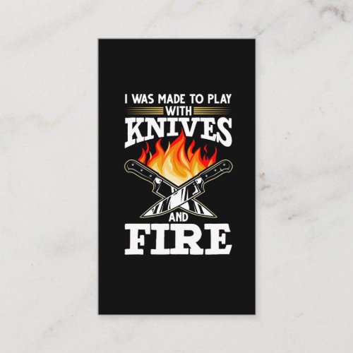 Chef Knife Cooking Saying Food Lover Business Card